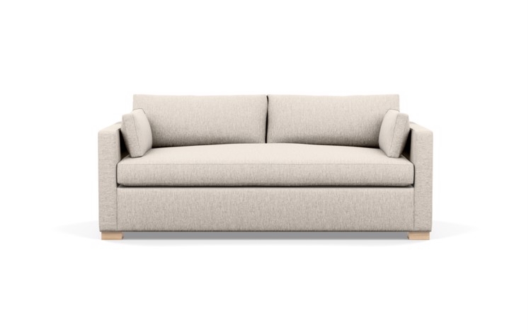 83" Charly Sofa in Wheat Fabric with natural oak legs, deep seat - Image 0
