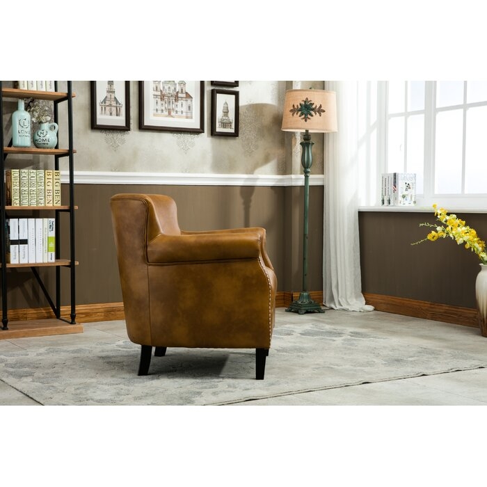 Gail 29.5" W Faux Leather Armchair - Image 2