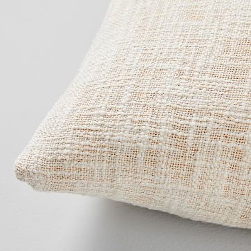 Metallic Crosshatch Pillow Cover, Natural, 20"x20" - Image 1
