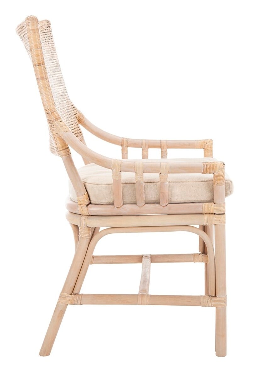 Donatella Rattan Chair - Natural White Wash - Safavieh - Image 6