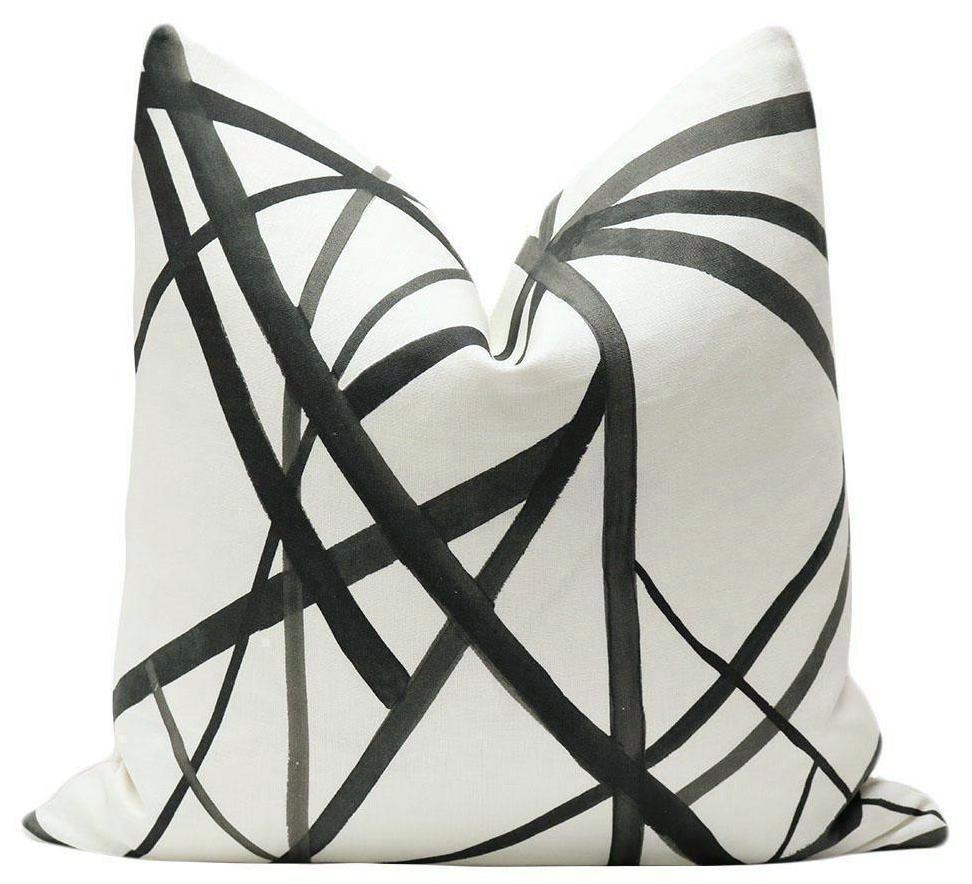 Channels // Ebony + Ivory Pillow Cover - 20" x 20" - Image 0