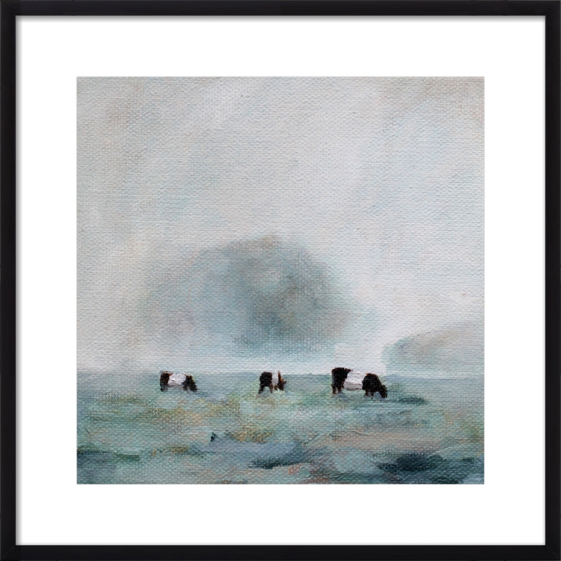 Cows in Fog, 27" x 27" - Image 0