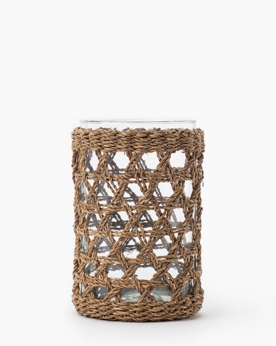 Seagrass Wrapped Glass Vase - Image 0
