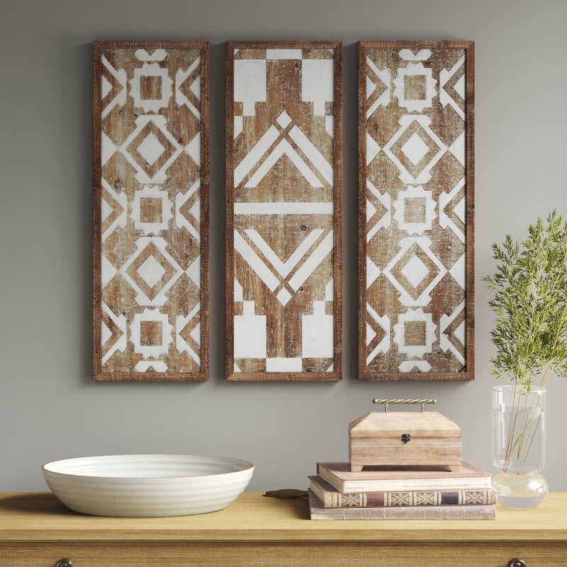 3 Piece Natural Wood Décor Set - Image 0