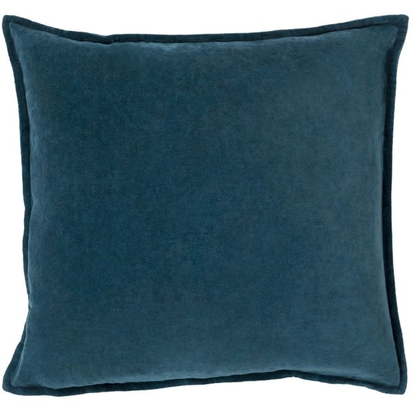 Bradford Smooth 100% Cotton Throw Pillow, Teal, 18 x 18 - Image 0