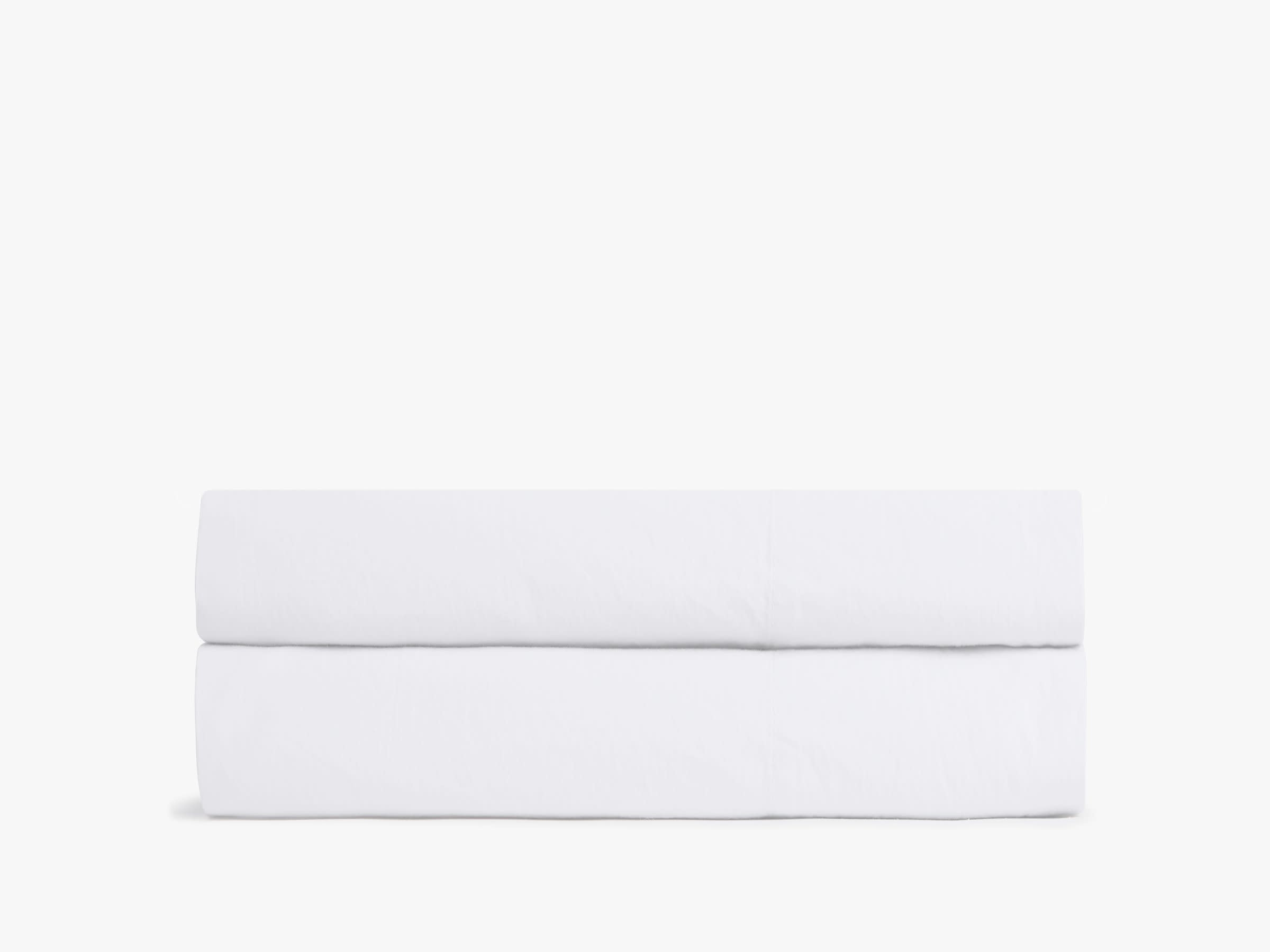 Percale Fitted Sheet, White, King - Image 0