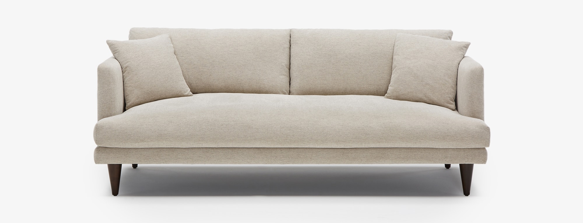 Lewis Mid Century Modern Sofa - Merit Dove - Mocha - Cylinder Legs - Image 0