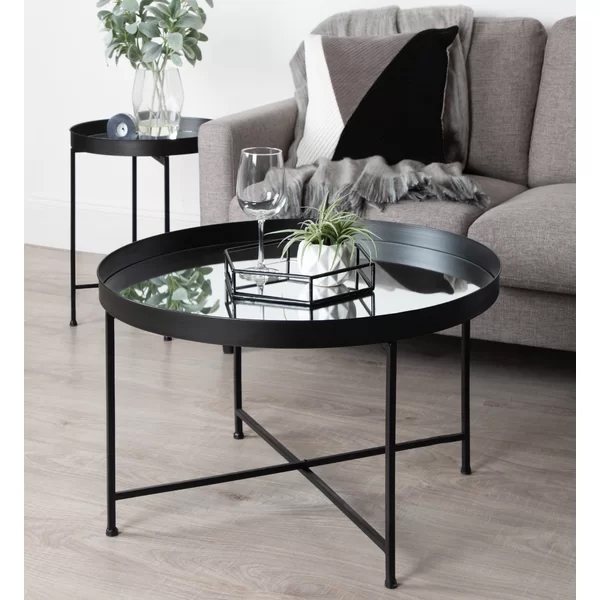 Kriebel Metal Foldable Lift Top Coffee Table - Black - Image 0