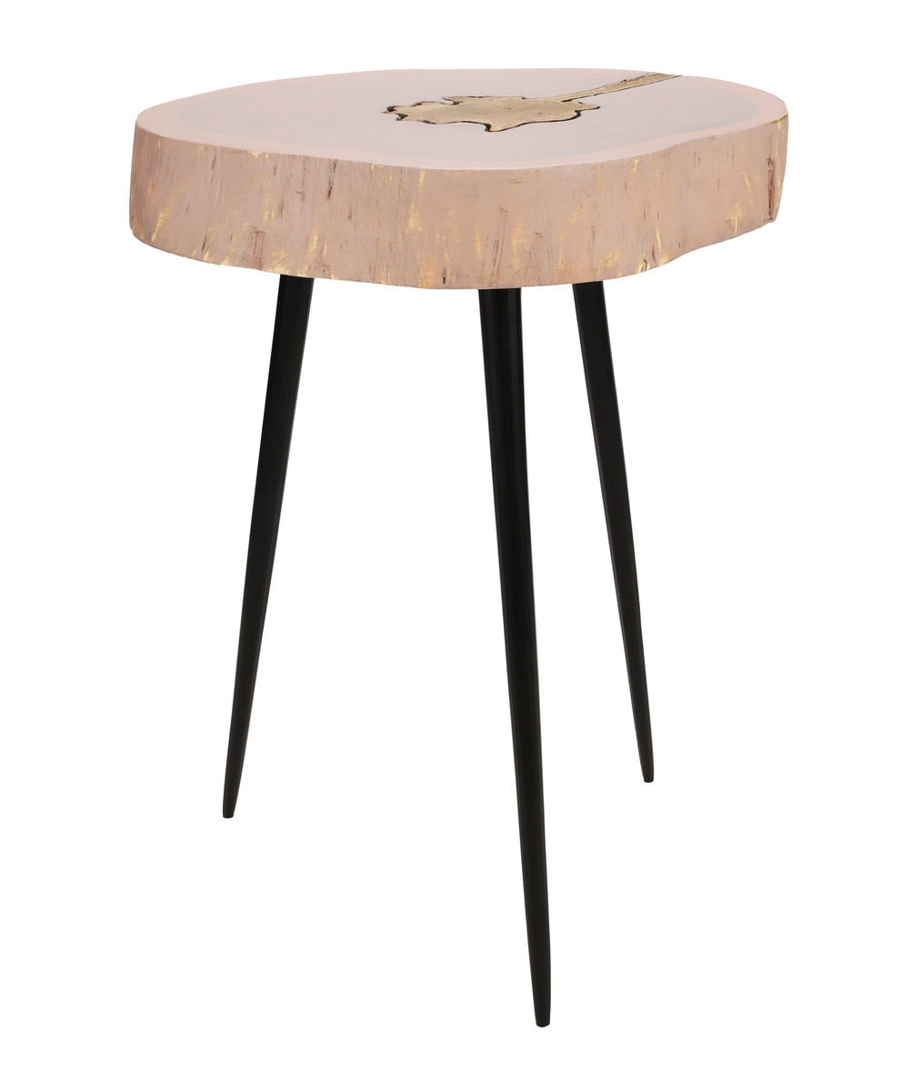 Timber Pink and Brass Side Table - Image 1