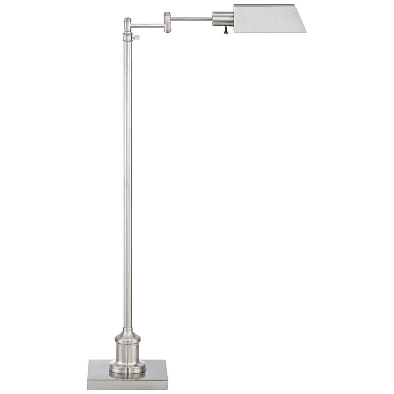 Regency Hill Jenson Brushed Nickel Adjustable Swing Arm Pharmacy Floor Lamp - Image 0