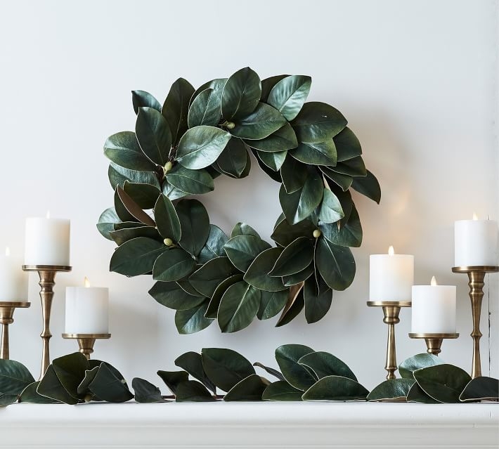 Faux Magnolia Collection, Green Multi - Wreath - Image 0