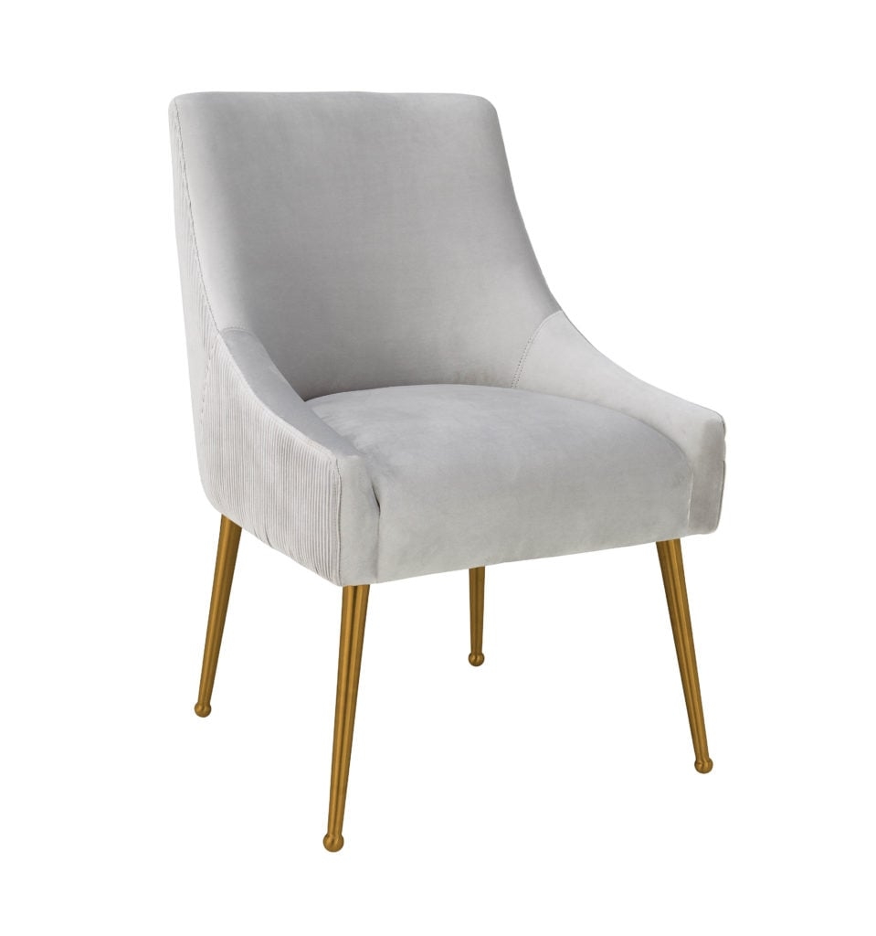 Skyler pleated light Morgan velvet side chair - Image 0
