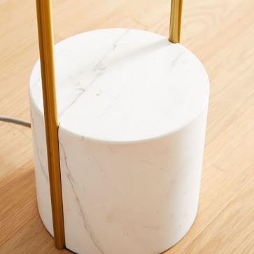 Industrial Outline Floor Lamp, Marble + Antique Brass - Image 1