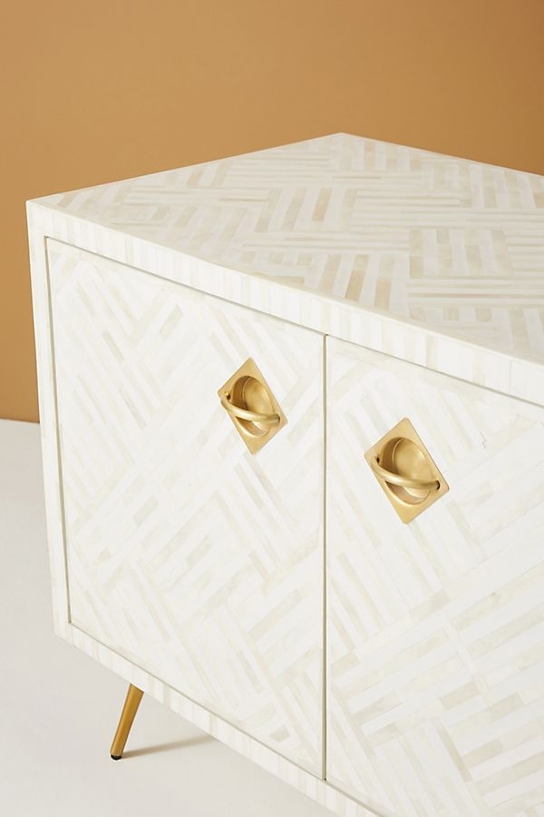 Optical Inlay Media Console By Anthropologie in Black - Image 4