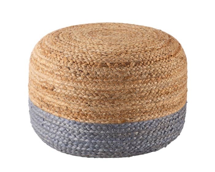 Oliana Ombre Quarry/ Beige Cylinder Pouf - Image 0