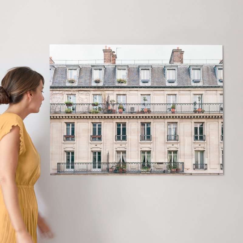 days in paris in crema by jessica c. nugent - 40x30 with rich black wood frame - Image 3