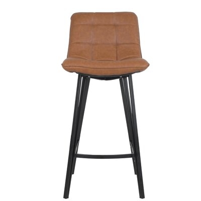 Nicolasa Leather Counter stools Set Of 2, PU Leather Upholstery - Image 0