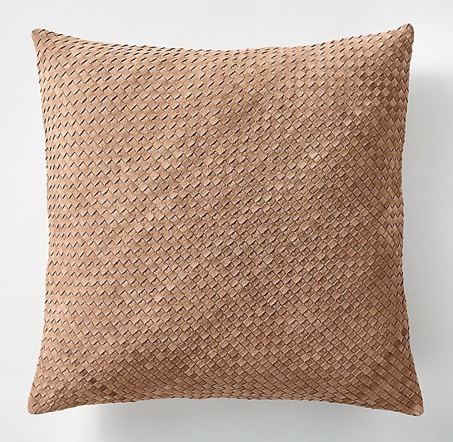 SUEDE BASKETWEAVE PILLOW COVER - SQUARE - Image 0