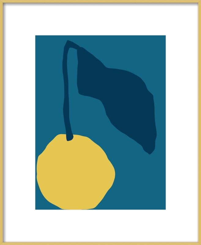 Yellow fruit with blue leaf - 16x20 - Image 0