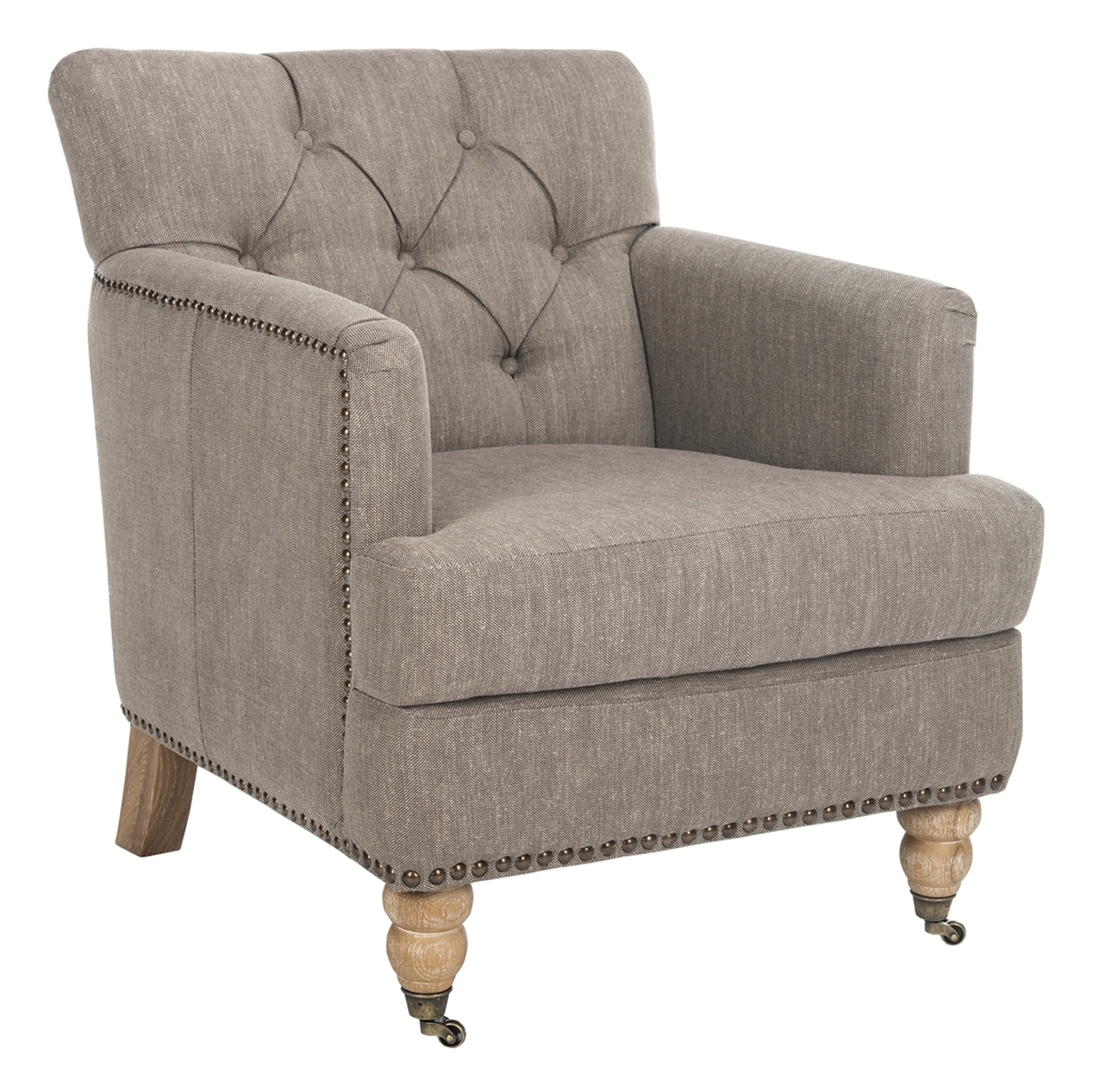 Colin Tufted Club Chair - Taupe/White Wash - Arlo Home - Image 2