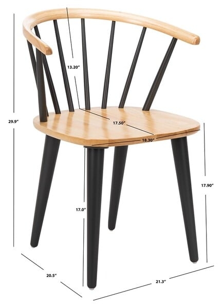 Blanchard 18''H Curved Spindle Side Chair (Set of 2) - Natural/Grey - Safavieh - Image 4