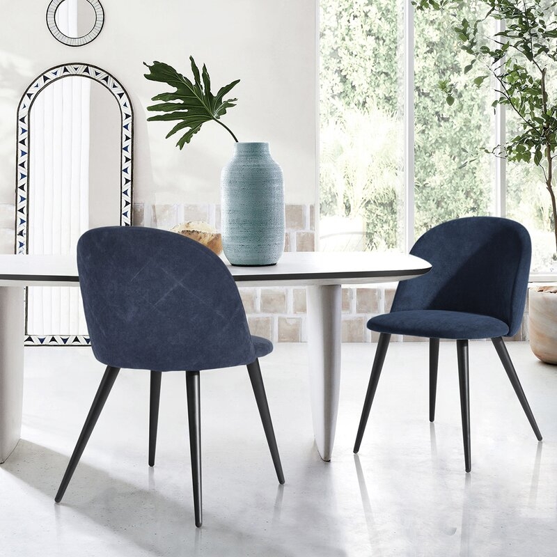 Dark Blue Witherspoon Upholstered Dining Chair (Set of 2) - Image 0