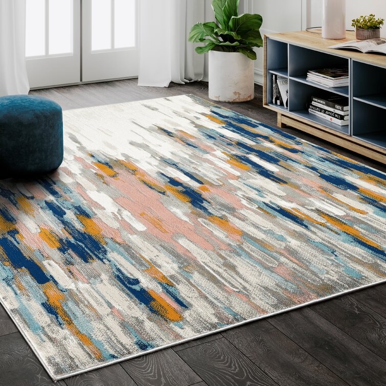 Seldovia Abstract Cream Area Rug - Image 1
