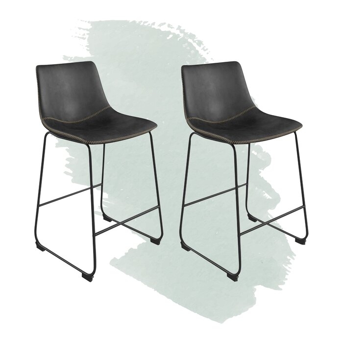 Coleman Counter Stool - Black upholstery/black legs (Set of 2) - Image 0