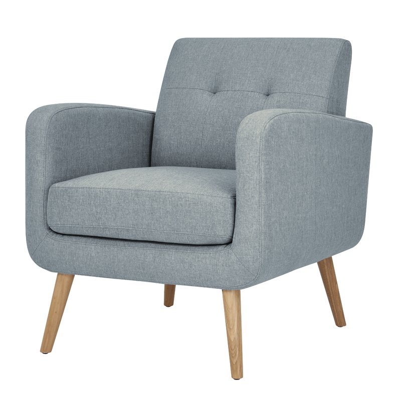 Valmy Lounge Chair - Light Blue Linen - Image 0