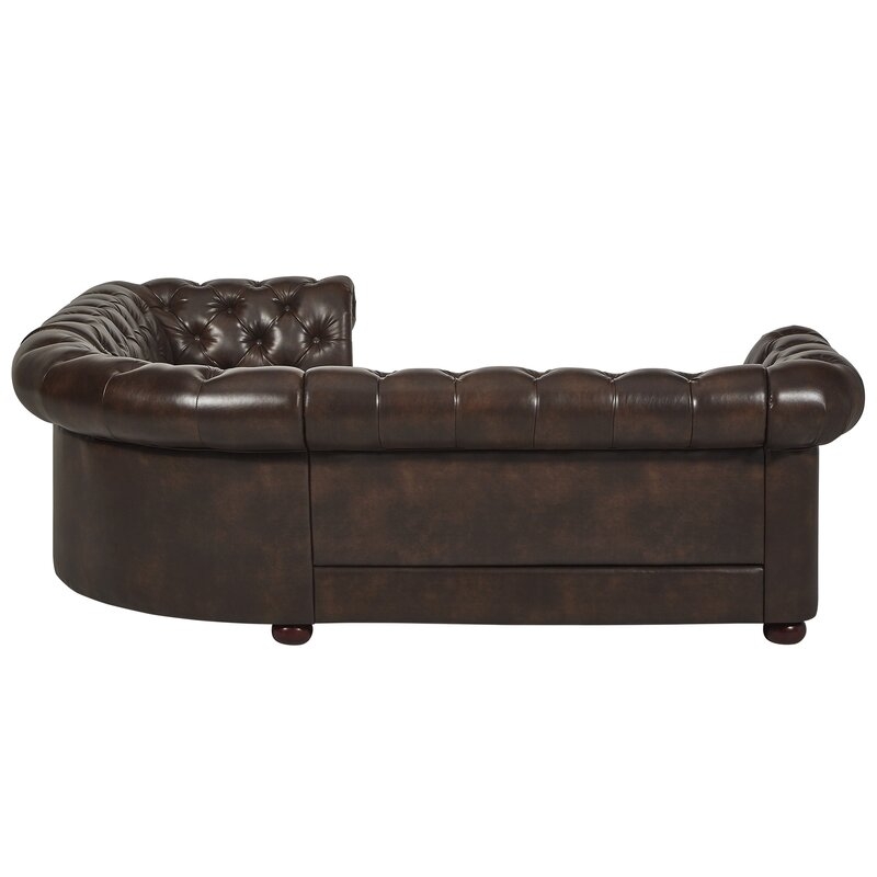 Lucious 142" Wide Faux Leather Symmetrical Large Sectional - Image 7