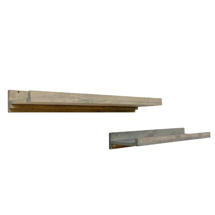 Fragoso Pine Solid Wood Floating Shelf, Set of 2 - Image 1