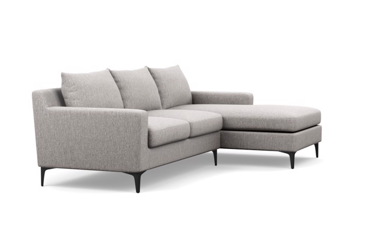 SLOAN Sectional Sofa with Right Chaise in Earth with matte black legs - Image 1