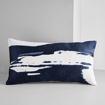 Ink Wash Pillow Cover, Midnight, 14"X26" - Image 1