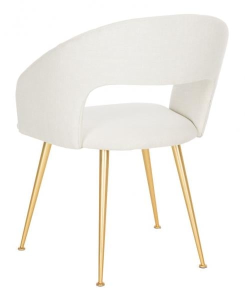 Lorina Linen Blend Dining Chair - Cream - Arlo Home - Image 3