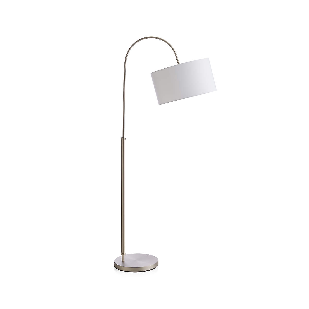 Petite Brushed Nickel Adjustable Arc Floor Lamp - Image 0