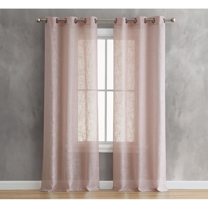 French Connection Carlock Window Solid Semi-Sheer Curtain Panels (Set of 2) - Image 0