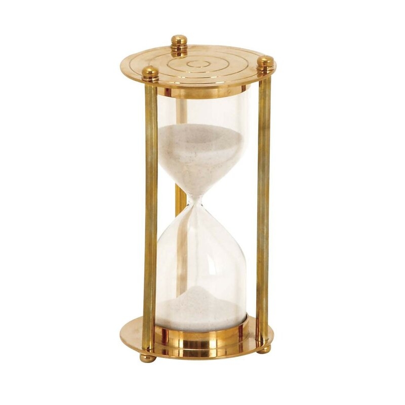 Kaylee Brass Glass Sand Timer Hourglass - Image 0