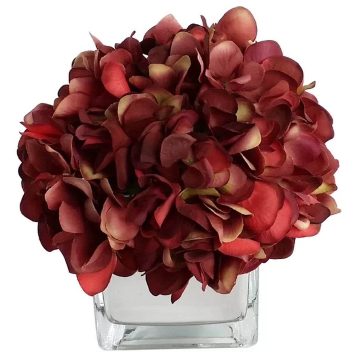 Artificial Silk Hydrangea Floral Arrangements in Decorative Vase - Image 0