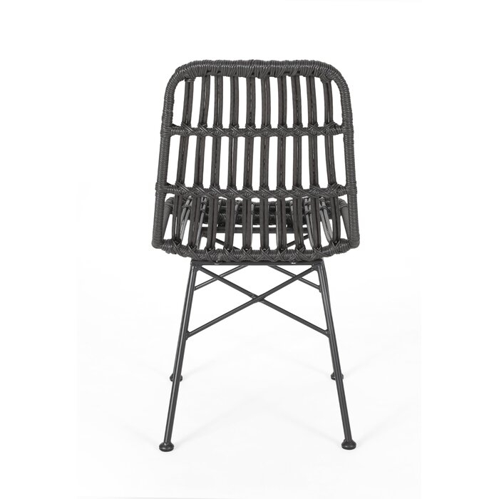 Nakagawa Wicker Patio Dining Chair, grey - set of 2 - Image 3