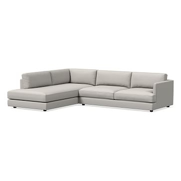 Haven Sectional Set 06: XL Right Arm Sofa, Left Arm Terminal Chaise, Poly, Performance Yarn Dyed Linen Weave, Frost Gray - Image 0