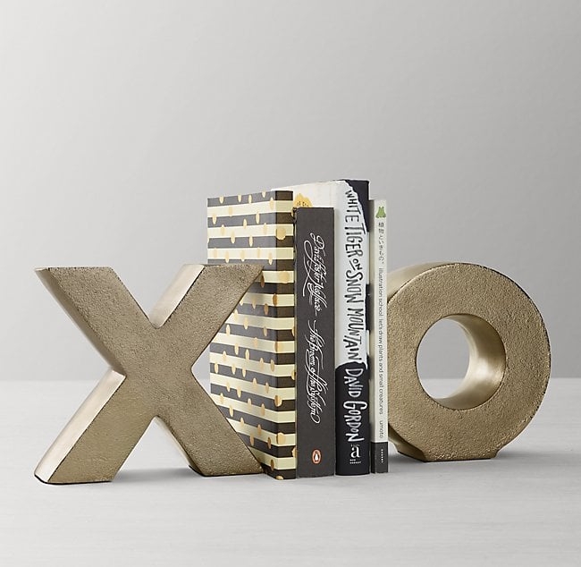 XO CAST-METAL BOOKENDS (SET OF 2) - BRASS - Image 0