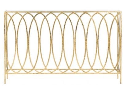 Carina Oval Ringed Console Table - Gold - Safavieh - Image 0