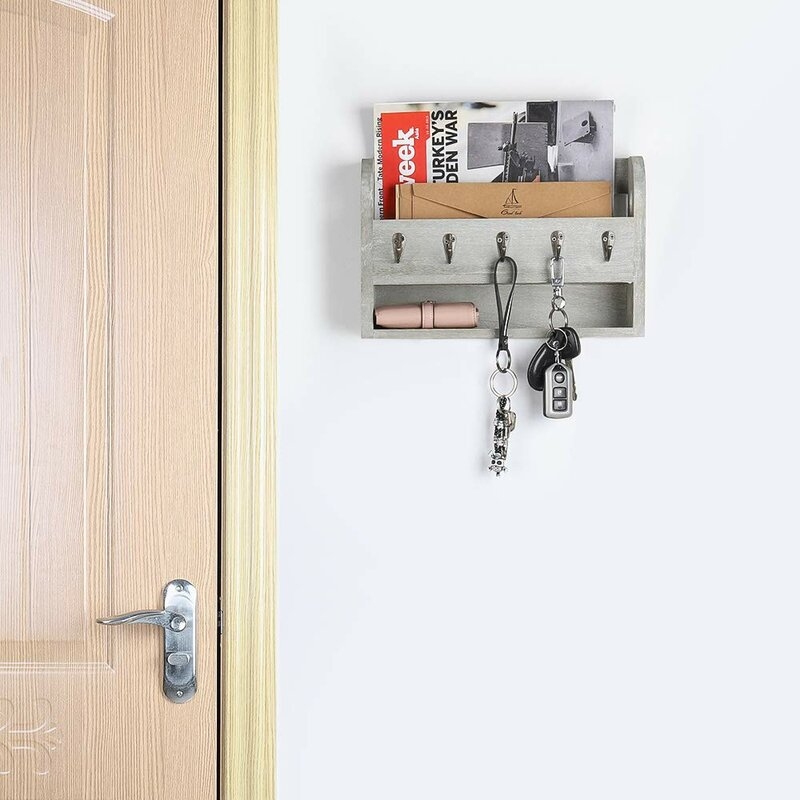 Chattooga Wall Key/Mail Organizer with Key Hooks and Mail Storage - Image 1