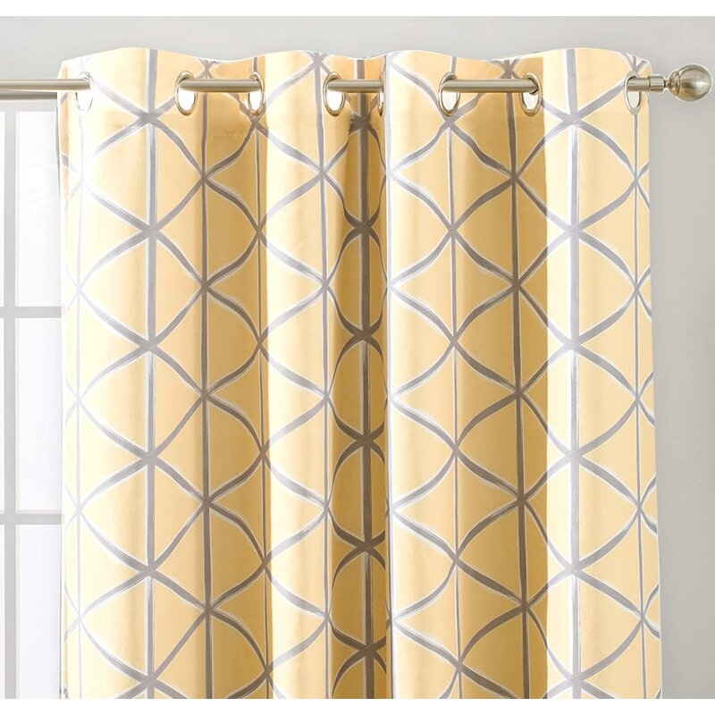Moronta Geometric Blackout Thermal Outdoor Grommet Curtain Panels (Set of 2) - Image 1