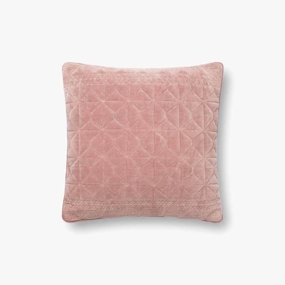 Loloi PILLOWS P0829 Blush 18" x 18" Cover w/Down - Image 0