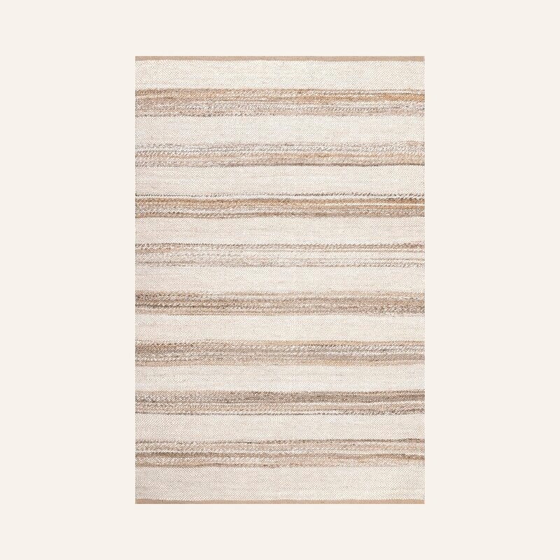 Claire Striped Hand-Knotted Natural Area Rug - Image 0