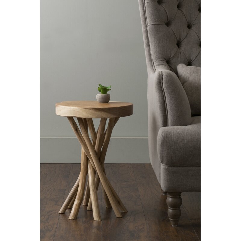 Harte Solid Wood Pedestal End Table - Image 1