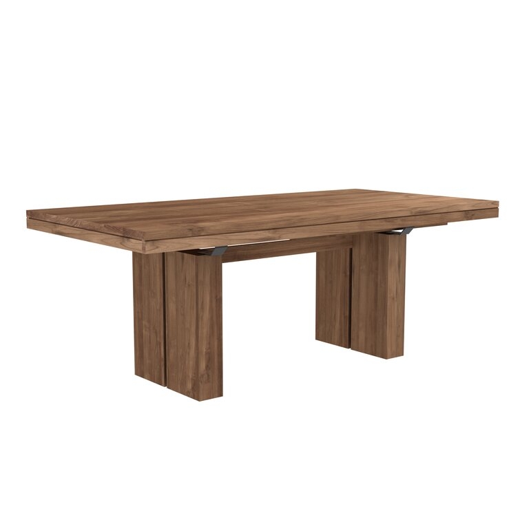 Ethnicraft Double Extendable Solid Wood Dining Table - Image 1
