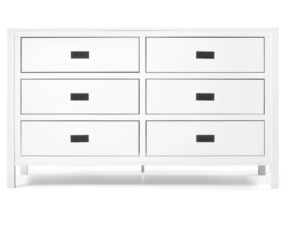 White Clareta 6 Drawer Double Dresser - Image 3