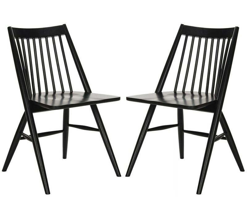 White Spindle Slat Back Side Chair (Set of 2) - Image 0